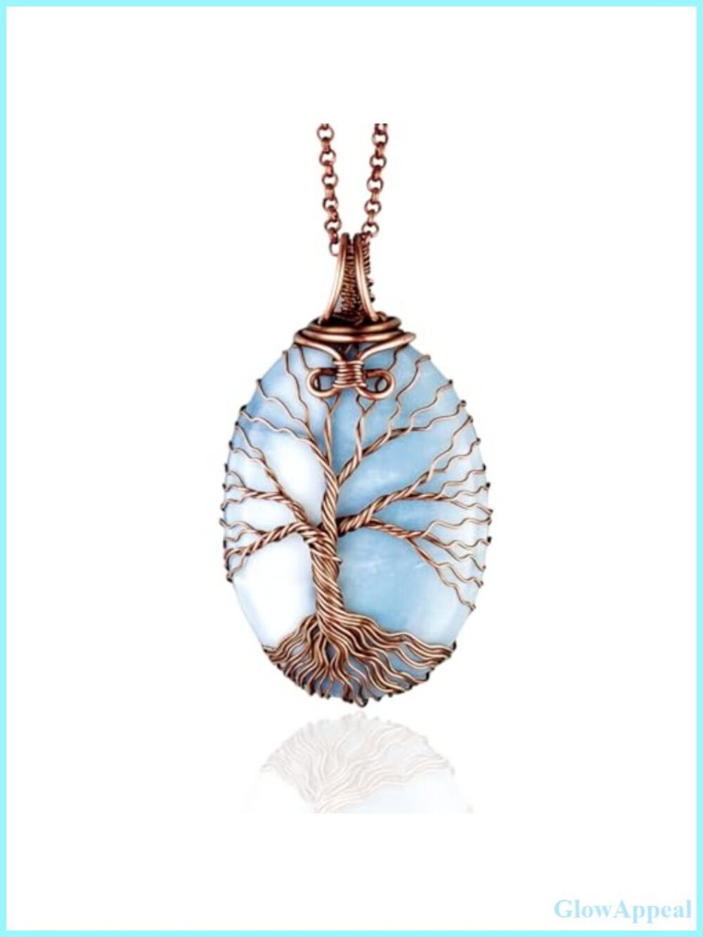 Handmade Tree of Life Copper Pendant Necklace Opal Gemstone Boho Spiritual Gift